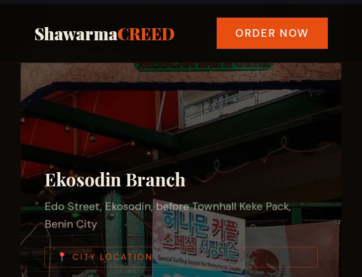 ShawarmaCREED restaurant ordering site